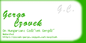 gergo czovek business card